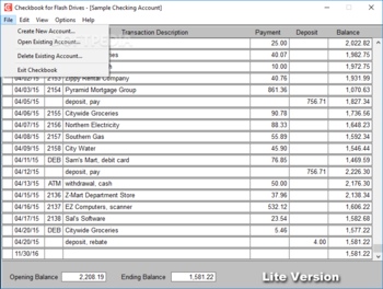 Checkbook for Flash Drives screenshot 2