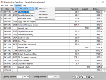 Checkbook for Flash Drives screenshot 4