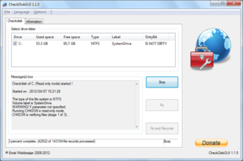 CheckDiskGUI U3 screenshot