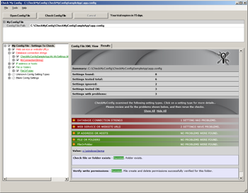 CheckMyConfig screenshot