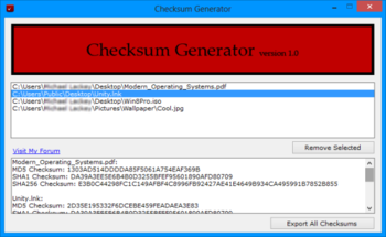 Checksum Generator screenshot