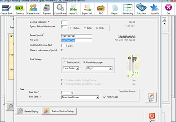 Cheque Printing Software screenshot 3