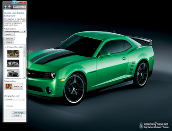 Chevrolet Camaro Windows 7 Theme screenshot