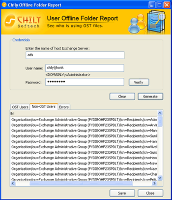 Chily Offline Folder Report screenshot