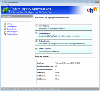Chily Registry Cleaner screenshot