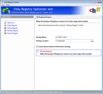 Chily Registry Cleaner screenshot 3