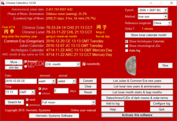 Chinese Calendrics screenshot