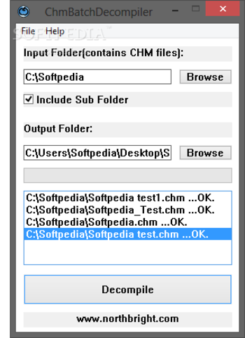 ChmBatchDecompiler screenshot