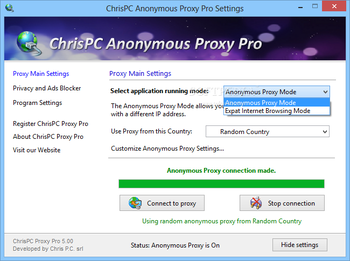 ChrisPC Anonymous Proxy Pro screenshot