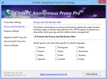 ChrisPC Anonymous Proxy Pro screenshot 3