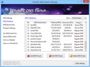 ChrisPC DNS Switch screenshot 2