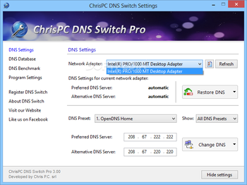 ChrisPC DNS Switch Pro screenshot