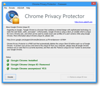 Chrome Privacy Protector screenshot