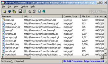 ChromeCacheView screenshot 2