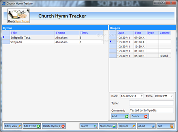 Church Hymn Tracker screenshot