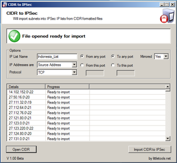 CIDR to IPSec screenshot 2