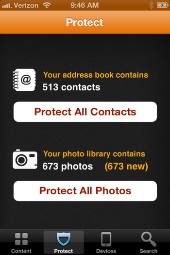 Cinergine Mobile Online Backup screenshot 6