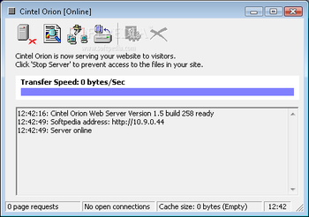 Cintel Orion Web Server screenshot
