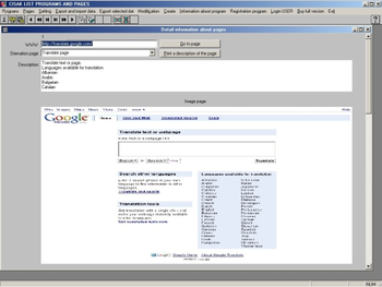 Cisak List Programs And Pages screenshot