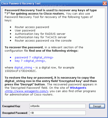 Cisco Password Recovery Tool screenshot
