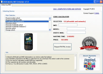 CIUX Mobile IMEI Unlocker screenshot