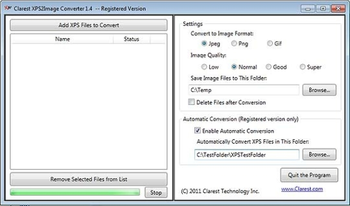Clarest XPS2Image Converter screenshot