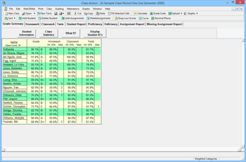 Class Action Gradebook College Edition screenshot