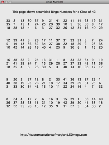 Class Bingo screenshot