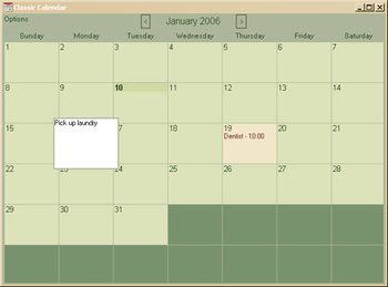 Classic Calendar screenshot
