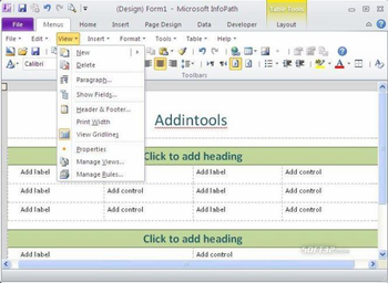 Classic Menu for InfoPath 2010 screenshot 3