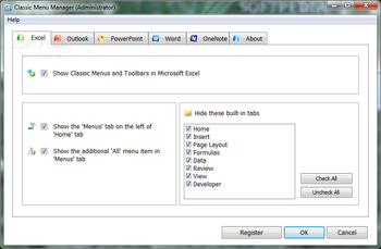 Classic Menu for Office Home and Business 2010 screenshot