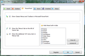 Classic Menu for Office Home and Business 2010 screenshot 3