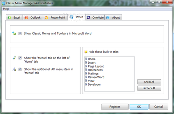 Classic Menu for Office Home and Business 2010 screenshot 4