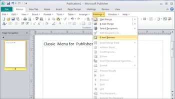 Classic Menu for Publisher 2010 screenshot 3