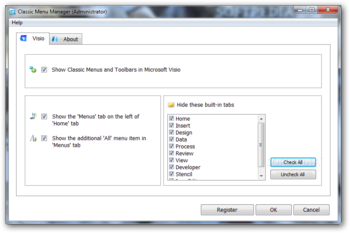 Classic Menu for Visio 2010 screenshot