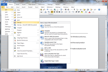 Classic Menu for Word 2010 screenshot 2
