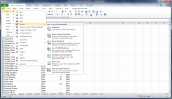 Classic Style Menus and Toolbars for Microsoft Excel 2007 screenshot
