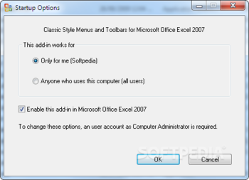 Classic Style Menus and Toolbars for Microsoft Excel 2007 screenshot 2
