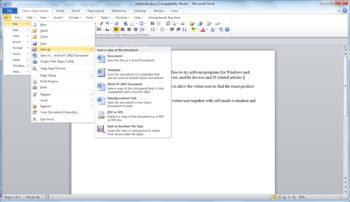 Classic Style Menus and Toolbars for Microsoft Office 2007 screenshot