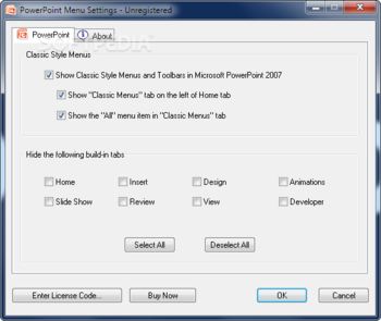 Classic Style Menus and Toolbars for PowerPoint 2007 screenshot 3