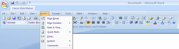 Classic Style Menus for Word 2007 screenshot 2