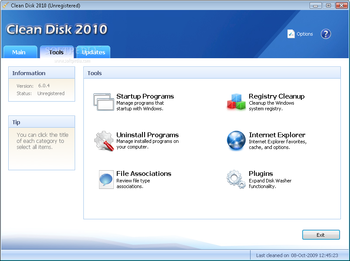 Clean Disk 2010 (formerly Disk Washer) screenshot 5