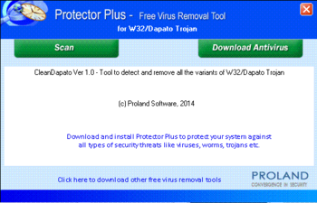 CleanDapato Free Virus Removal Tool screenshot