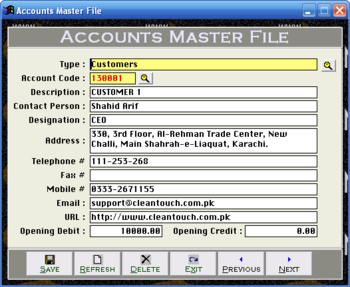 Cleantouch Accounts XP 2010 screenshot