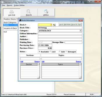 Cleantouch Library Management System screenshot 4