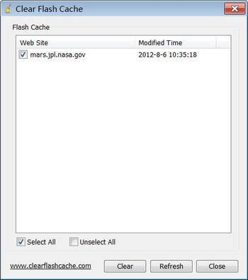 Clear Flash Cache screenshot