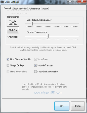 Click-thru Ghost Clock screenshot 2