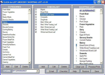 Click to List Grocery Shopping List screenshot
