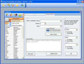 Client and Candidate Coordinator screenshot