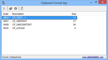 Clipboard Format Spy screenshot